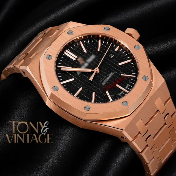 Rose Gold Black Dial Automatic Watch 2 copy