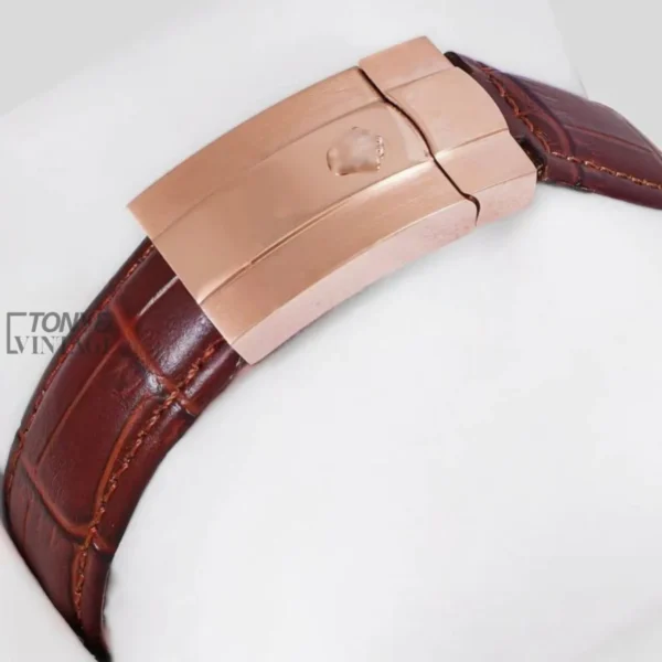 Rose Gold Case Brown Dial & Leather Strap Automatic Watch
