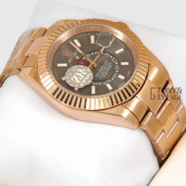 Rose Gold Charcoal Grey Dial Automatic Watch