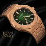 Rose Gold Green Dial Automatic Watch