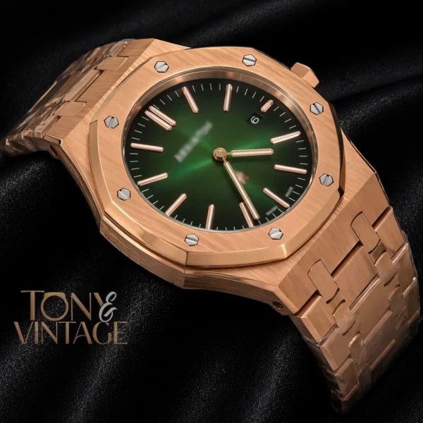 Rose Gold Green Dial Automatic Watch 2 copy