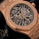 Rose Gold Skeleton Dial Automatic Watch