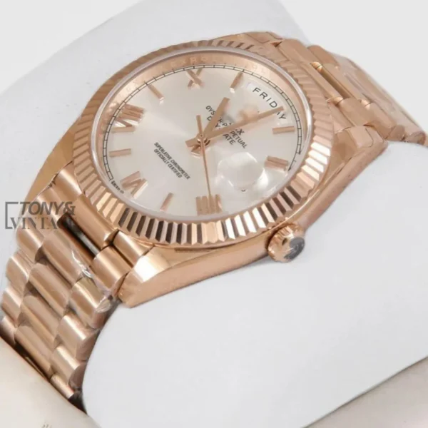 Rose Gold White Dial & Roman Numerals Automatic Watch