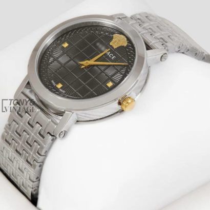 Silver With Black Dial Ladies Watch