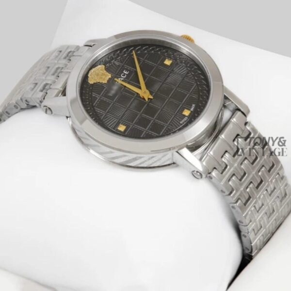 Silver With Black Dial Ladies Watch