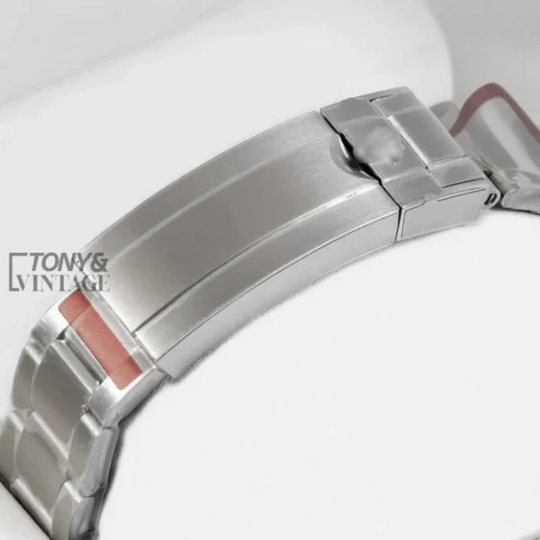 Silver Automatic Watch with Black Dial and Bezel