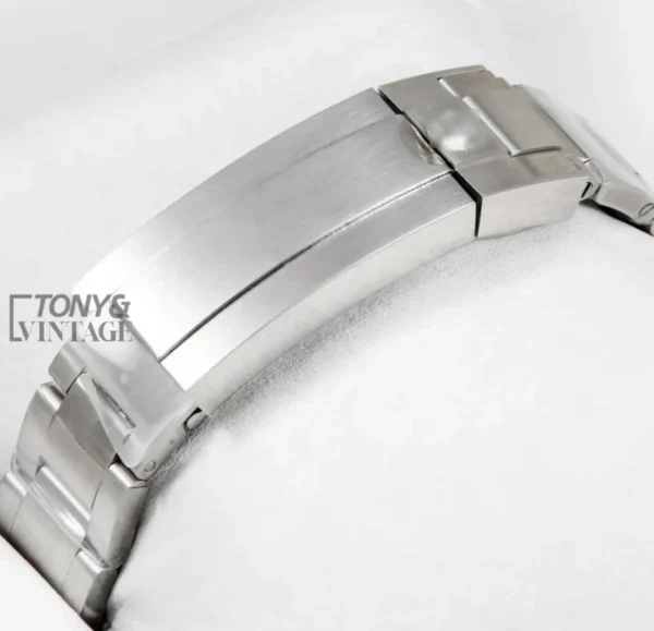 Silver Automatic Watch with Blue Dial