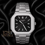 Silver Automatic Watch with Gray Dial