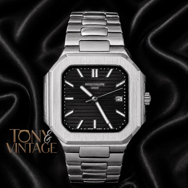 Silver Automatic Watch with Gray Dial 1 copy