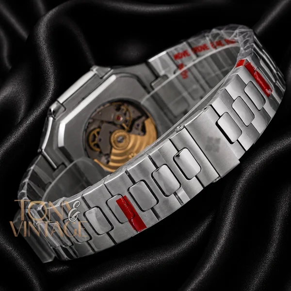 Silver Automatic Watch with Gray Dial
