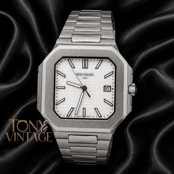 Silver Automatic Watch with White Dial 1 copy