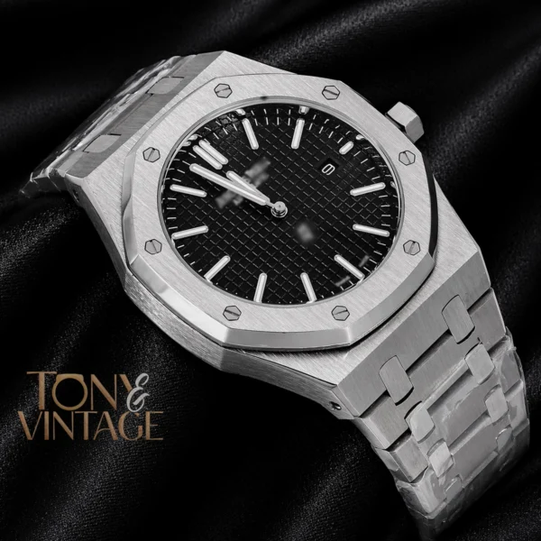 Silver Black Dial Chain Watch 2 copy