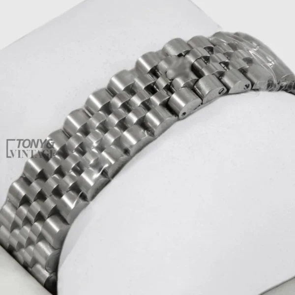 Silver Blue Dial Fluted Bezel & Stone Index Automatic Watch