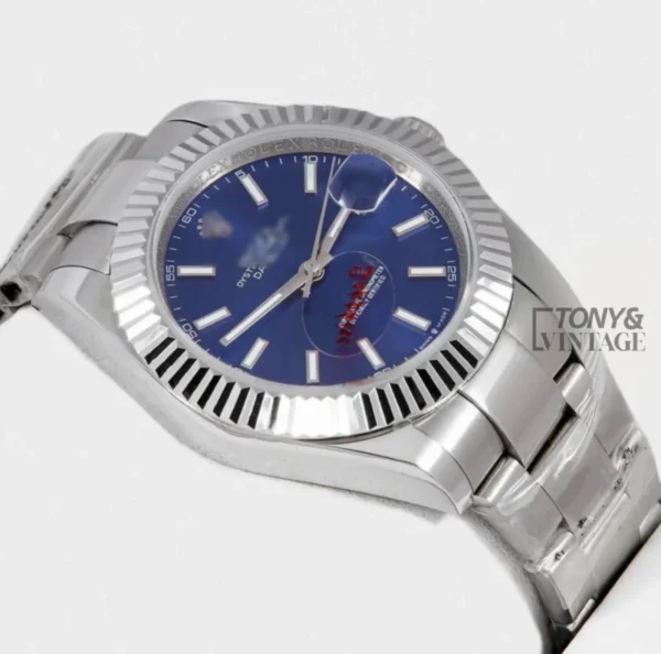 Silver Blue Dial & Fluted Bezel