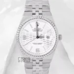 Silver Chain Automatic Watch with White Dial