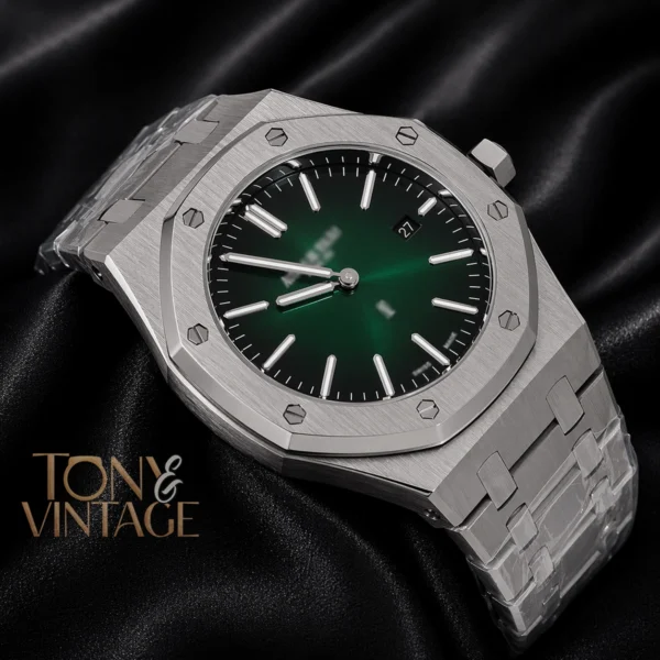 Silver Green Dial Chain Watch for Men 2 copy