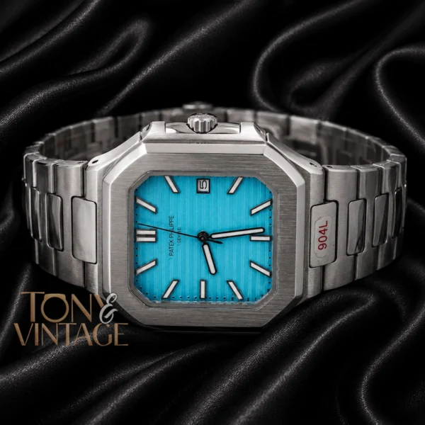 Silver Light Blue Dial Automatic Watch