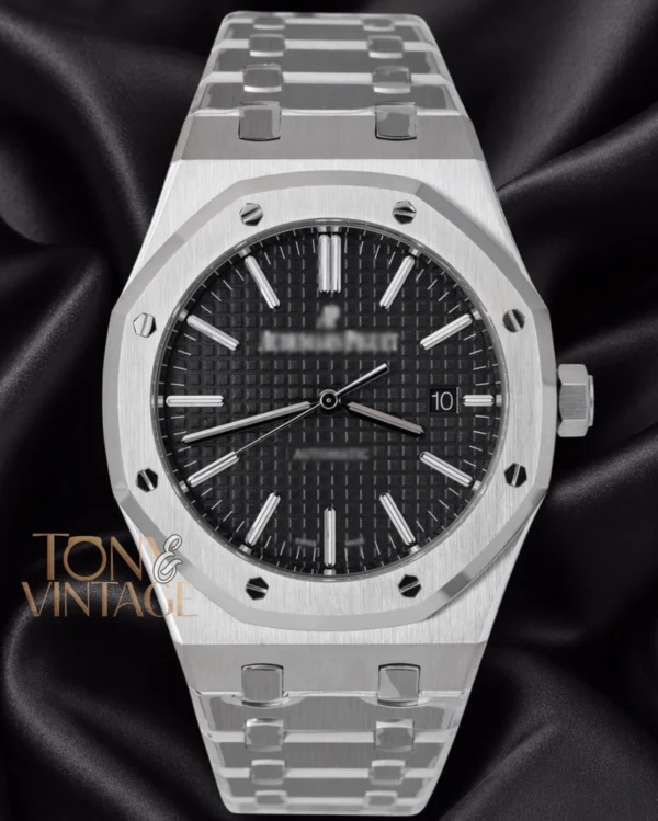 Silver Premium Black Dial PPF Automatic Watch 1 copy