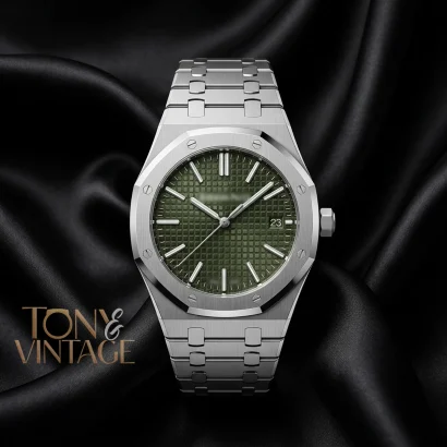 Silver Premium Green Dial PPF Automatic Watch