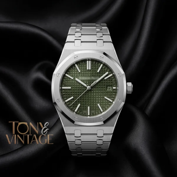 Silver Premium Green Dial PPF Automatic Watch 1 copy