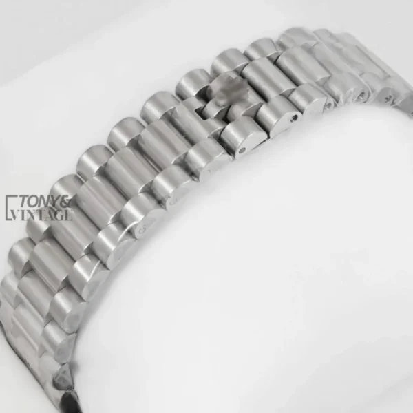 Silver Stone Dial & Bezel Automatic Watch