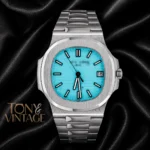 Silver Chain Watch in Tiffany Blue Dial