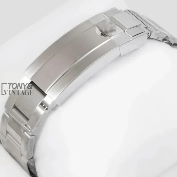 Silver Textured Blue Dial Automatic Watch