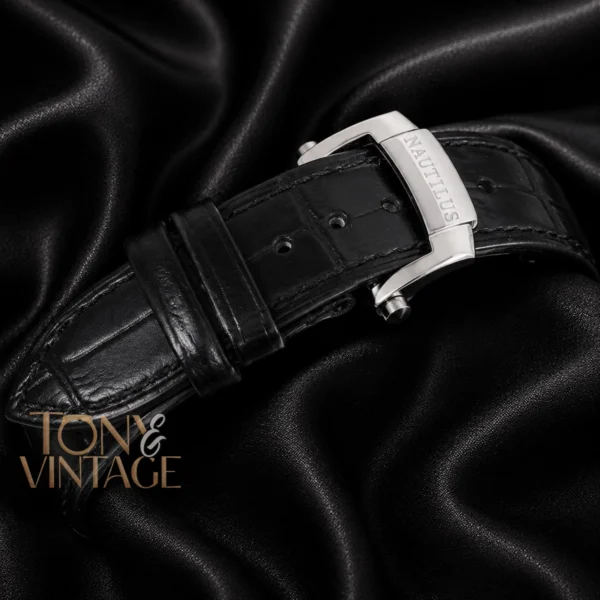 Silver Watch with Tiffany Blue Dial and Black Leather Strap