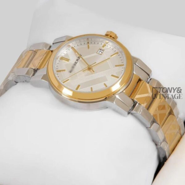 TWO TONE YELLOW GOLD WITH WHITE DIAL LADIES WATCH