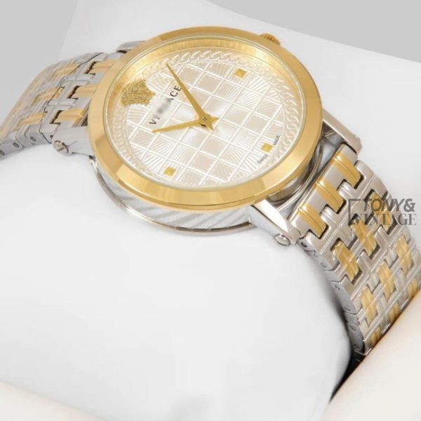 Two Tone Yellow Gold With White Dial Ladies Watch