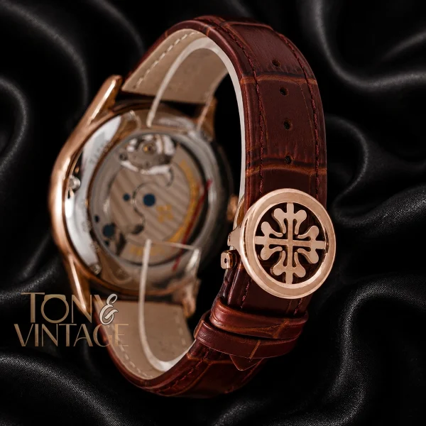 Tourbillon Rose Gold Case With White Dial & Brown Leather Strap
