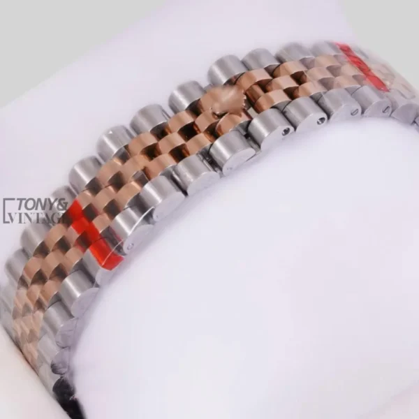 Two Tone Rose Gold Brown Dial Roman Numeral