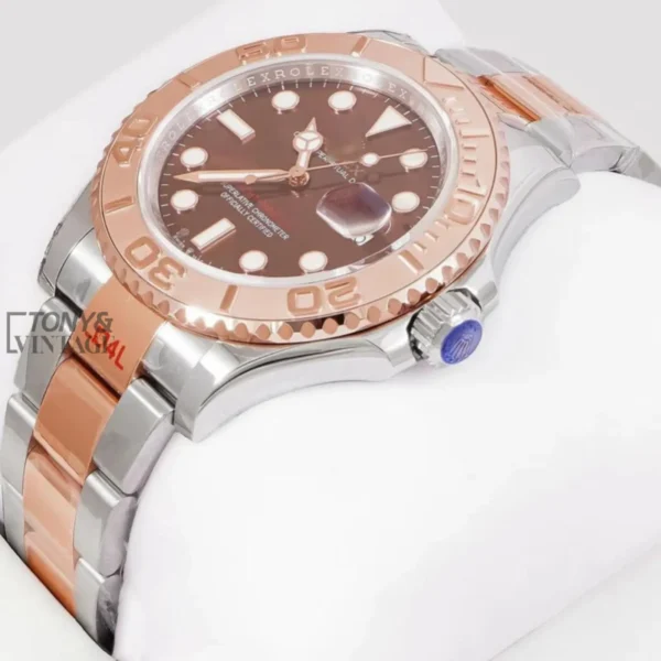 Two Tone Rose Gold Chocolate Brown Dial Automatic Watch