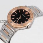 Two Tone Rose Gold With Black Dial Ladies Watch