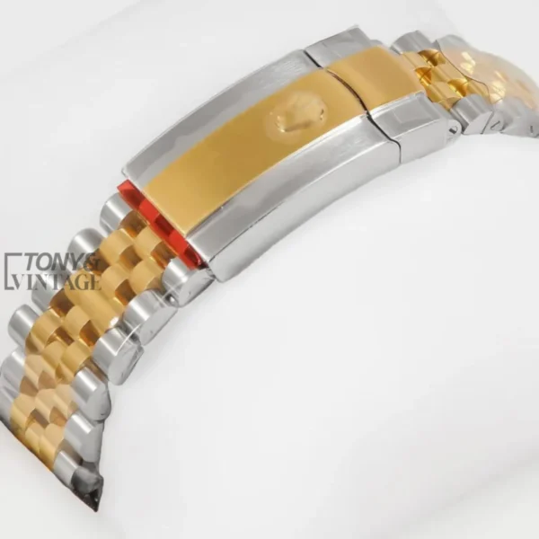 Two Tone Yellow Gold Automatic Watch with Charcoal Grey Dial