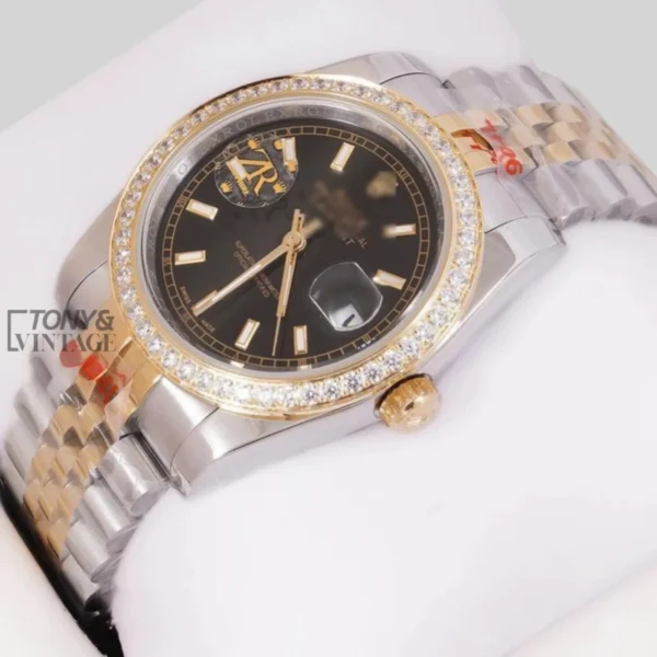 Two-Tone-Yellow-Gold-Black-Dial-Stone-Bezel-Automatic-Watch1.webp