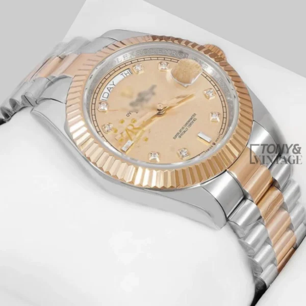 Two Tone Yellow Gold Dial Automatic Watch