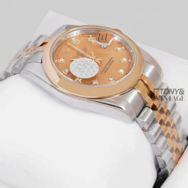 Two Tone Yellow Gold Dial Stone Index