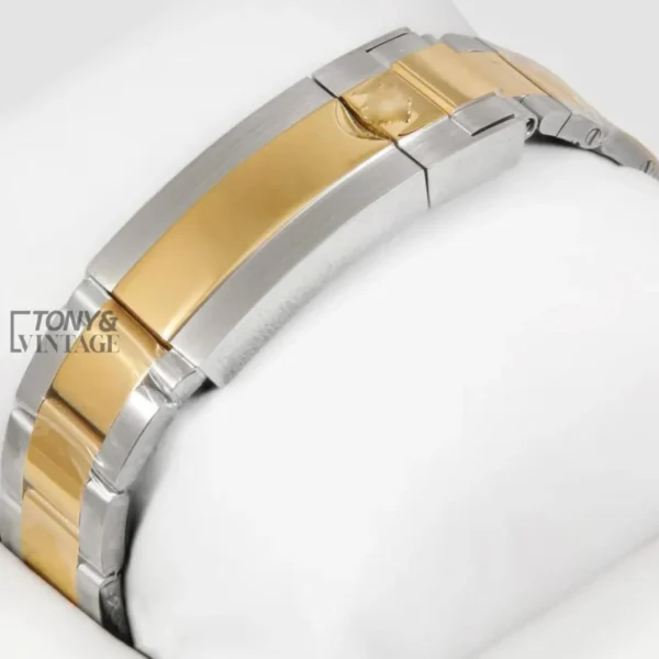Two Tone Yellow Gold Stone Bezel & Index Automatic Watch