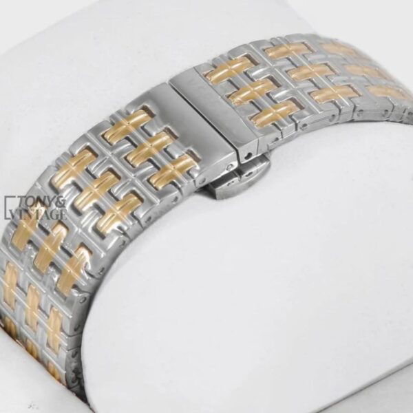 TWO TONE YELLOW GOLD WITH BLACK DIAL LADIES WATCH