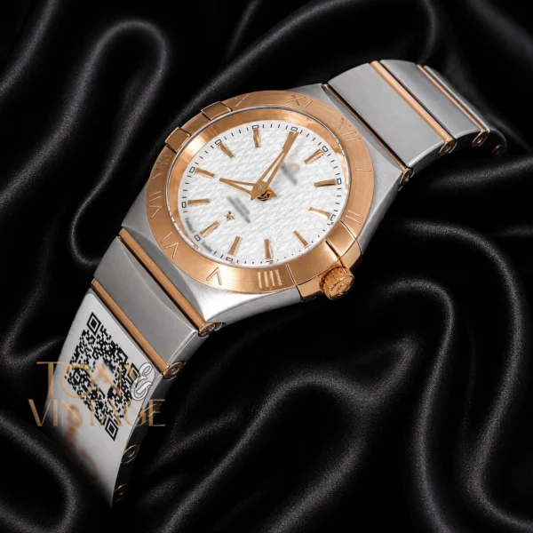Two Tone Yellow Gold With White Dial Ladies Watch