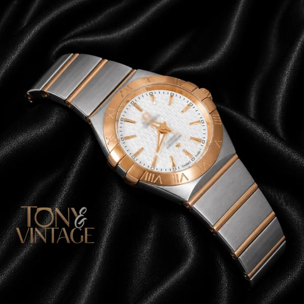 Two Tone Yellow Gold With White Dial Ladies Watch 2 copy