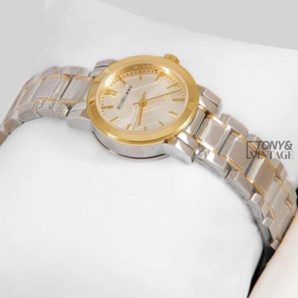 Two Tone Yellow Gold With White Dial Ladies Watch.