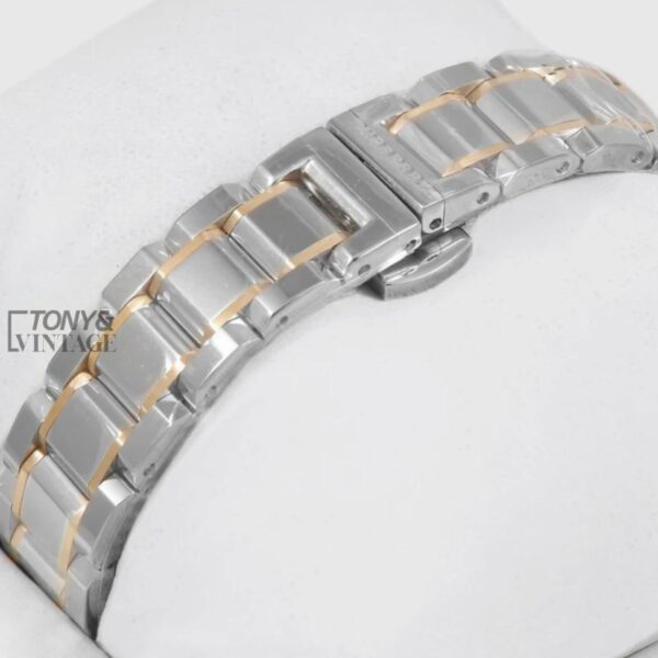 Two Tone Yellow Gold With White Dial Ladies Watch.
