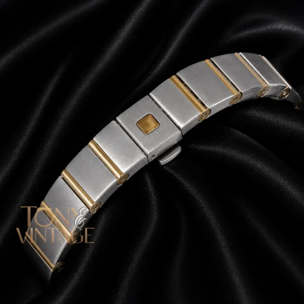 Two Tone Yellow Gold With White Dial Stone Bezel & Figure Ladies Watch