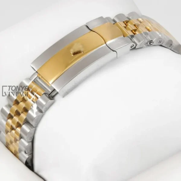 Two Yellow Gold White Dial Stone Bezel