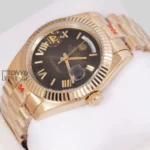 Yellow Charcoal Gray Dial Roman Numeral & Fluted Bezel