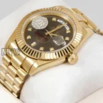 Yellow Gold Automatic Watch with Black Dial