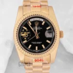 Yellow Gold Black Dial Automatic Watch