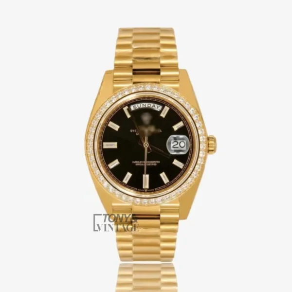 Yellow-Gold-Black-Dial-Stone-Bezel-Automatic-Watch1.webp